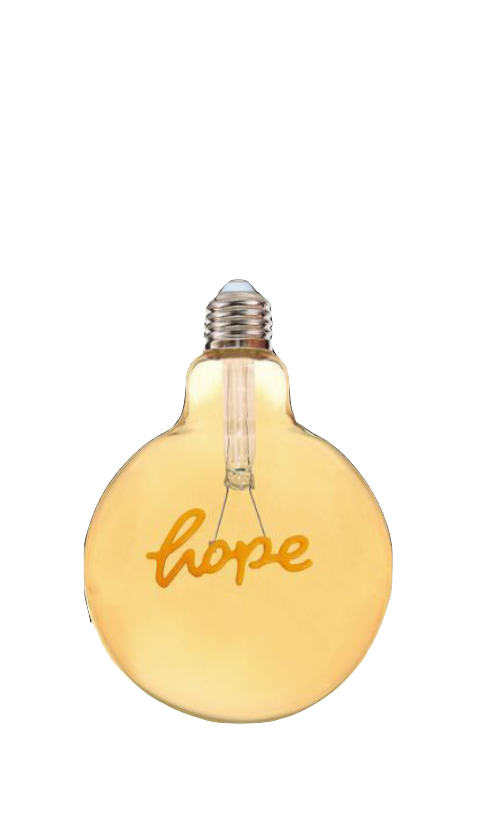 Lampadina con scritta