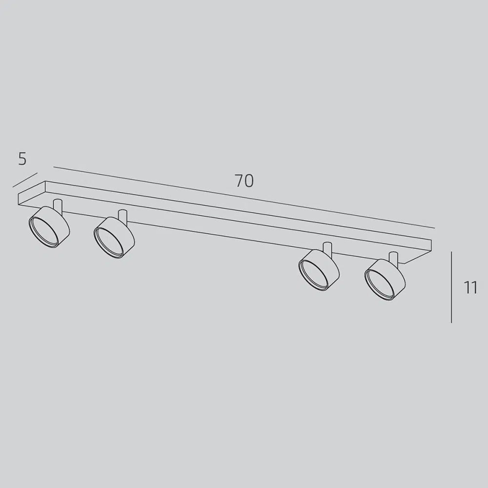 EDRA Faretto a Binario Moderno 4 Luci Orientabili