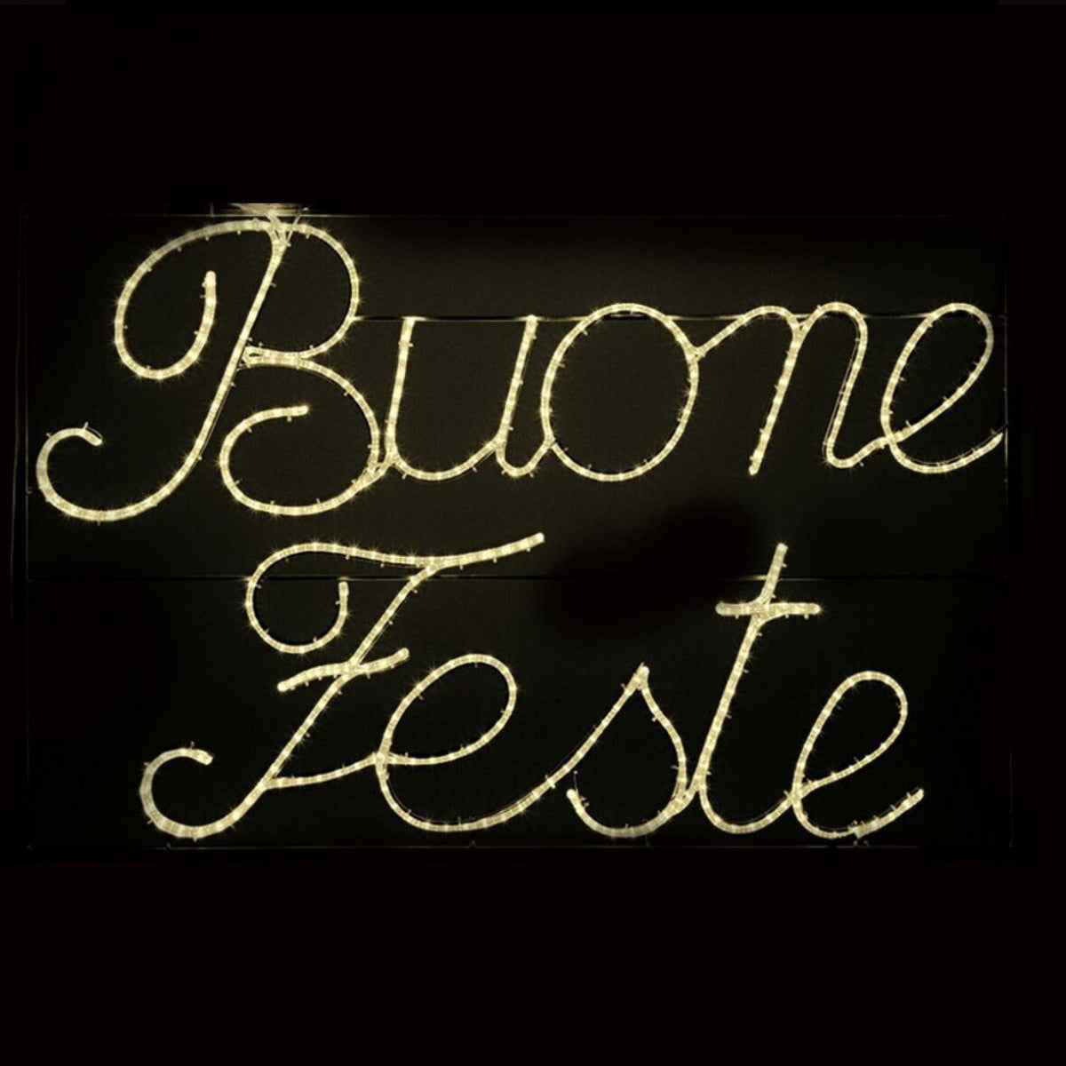 Scritta luminosa natalizia Buone Feste da esterno
