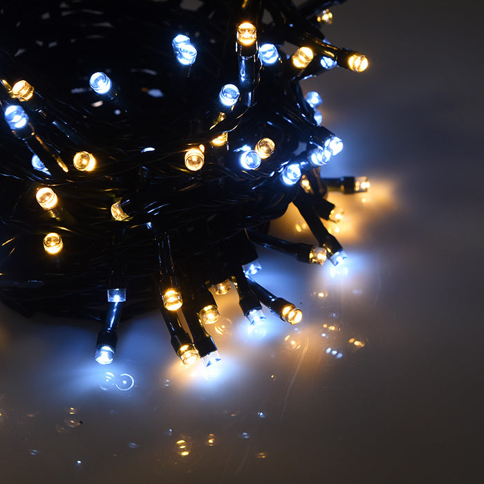 Catena luminosa nera fredda che lampeggia calda dettaglio