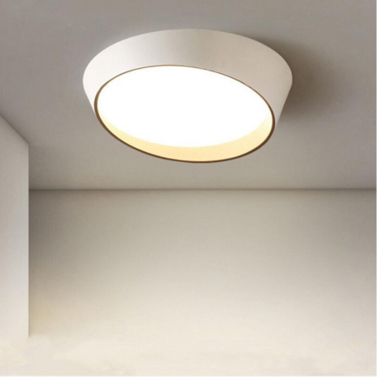 Plafoniera LED Eclisse bianca con interno oro