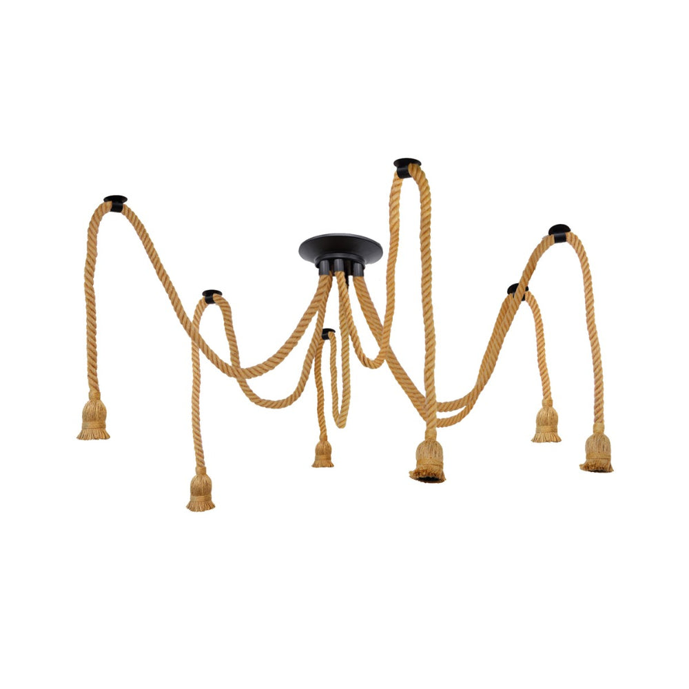 Sospensione corda 6 luci senza lampadine